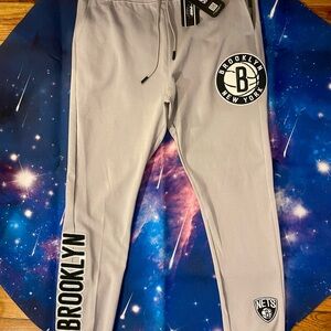PRO Standard Gray Brklyn Nets Joggers for Men